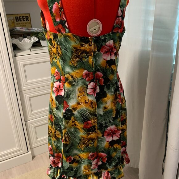 Homemade Green Floral Summer Dress - Picture 2 of 5